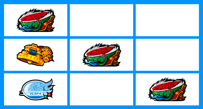 スマスロ鉄拳6　スイカ　右斜め揃い