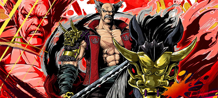 スマスロ鉄拳6　初当たりBIGボーナス・AT終了画面　平八（赤）