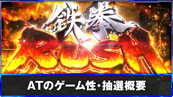 スマスロ鉄拳6　ATのゲーム性・抽選概要　AT「鉄拳ラッシュ」突入画面