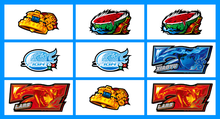 スマスロ鉄拳6　2連7狙い時の停止形　フェイク　左・中リール2連7非停止時　中段リプレイ・リプレイ・青7