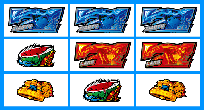 スマスロ鉄拳6　2連7狙い時の停止形　青7　上段青7揃い