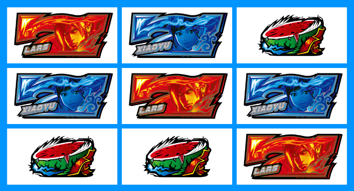 スマスロ鉄拳6　2連7狙い時の停止形　赤7　右下がり赤7揃い