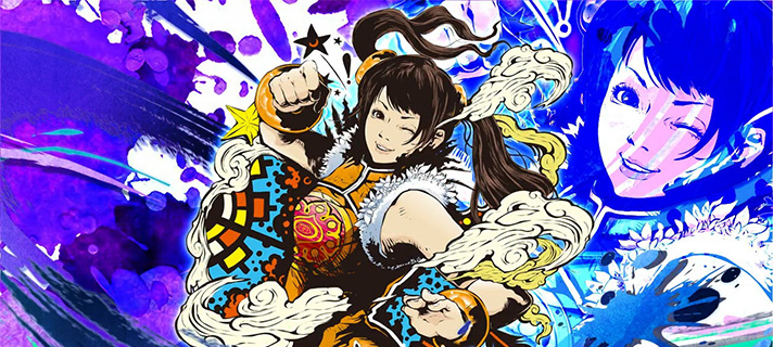 スマスロ鉄拳6 初当たりボーナス・AT終了画面 シャオユウ 青背景