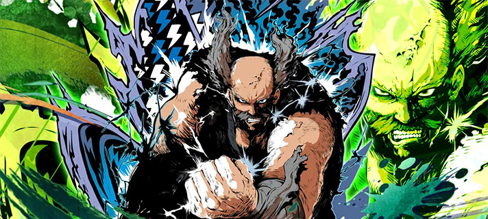 スマスロ鉄拳6 初当たりボーナス・AT終了画面 平八 緑背景