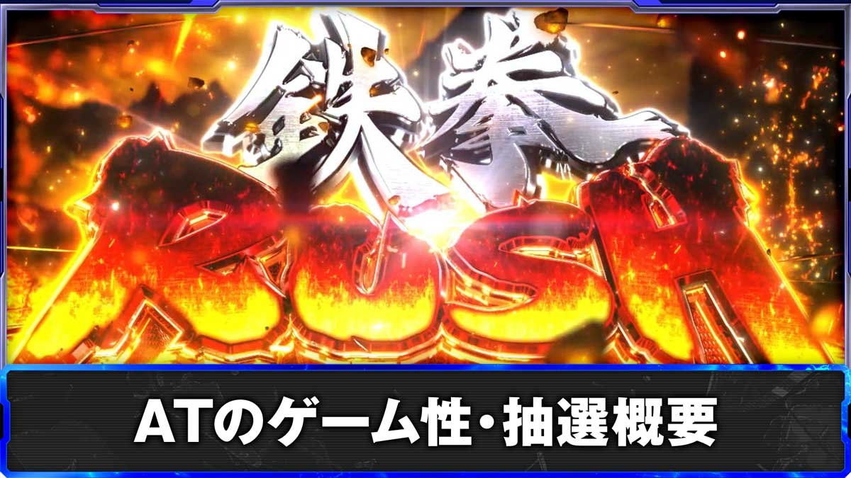 スマスロ鉄拳6　ATのゲーム性・抽選概要　AT「鉄拳ラッシュ」突入画面