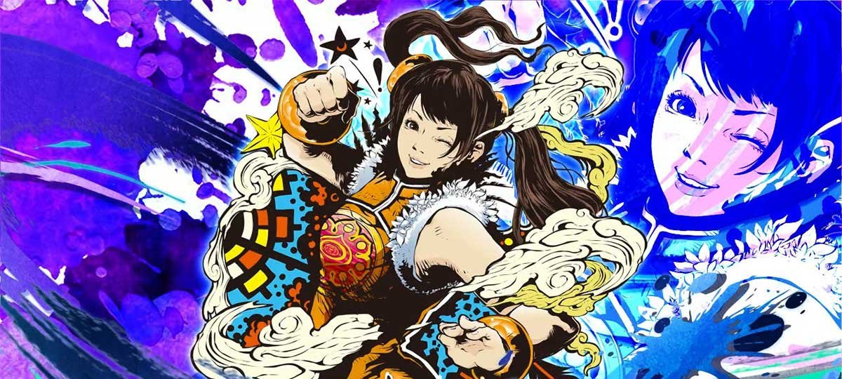 スマスロ鉄拳6　初当たりボーナス・AT終了画面　シャオユウ　青背景