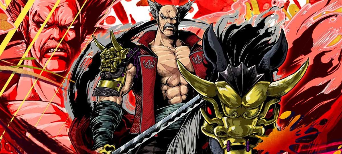 スマスロ鉄拳6　初当たりボーナス・AT終了画面　平八　赤背景