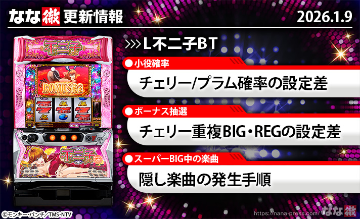 スマスロ不二子】更新情報（1月9日）