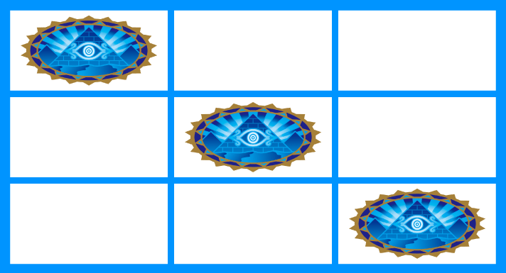 スマスロ 秘宝伝　高確率準備中　ピラミッドを狙えの停止形　右下がりピラミッド揃い