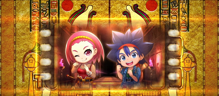 スマスロ 秘宝伝　BIGボーナス終了画面　潜入キッズ (レオン＆シャロン)