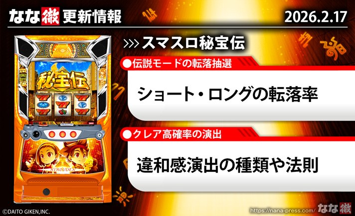 スマスロ 秘宝伝　更新情報