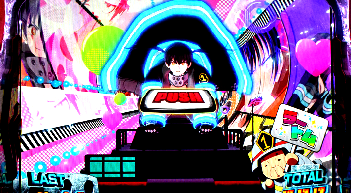 Lパチスロ 炎炎ノ消防隊2　ラッキースケベられタイムの詳細　消化中の演出　PUSHボタン出現時