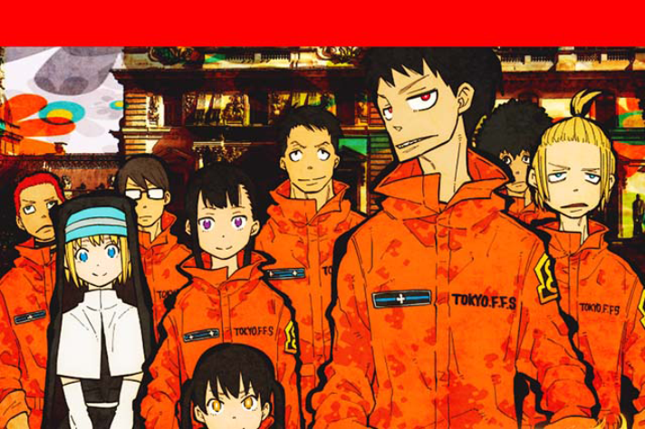 Lパチスロ 炎炎ノ消防隊2　ボーナス終了画面　【第8メンバー】赤枠9人