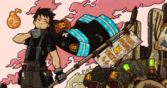 Lパチスロ 炎炎ノ消防隊2　ボーナス終了画面　シンラ（上着肩掛け）