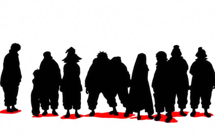 Lパチスロ 炎炎ノ消防隊2　ボーナス終了画面　【第8メンバー】シルエット（白）