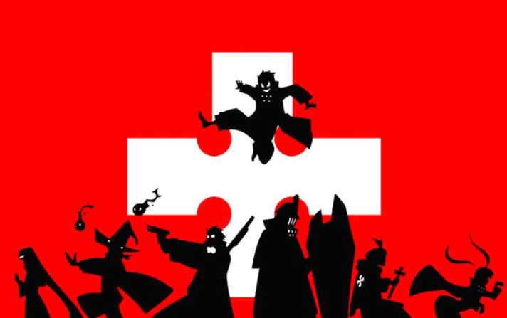 Lパチスロ 炎炎ノ消防隊2　ボーナス終了画面　【第8メンバー】シルエット（赤）