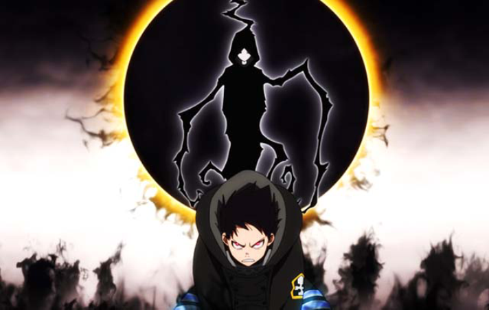 Lパチスロ 炎炎ノ消防隊2　ボーナス終了画面　シンラ＆黒の女