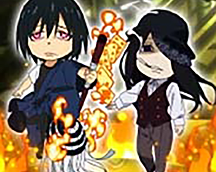 Lパチスロ 炎炎ノ消防隊2　エンディング中　ミニキャラ　紅丸＆ジョーカー