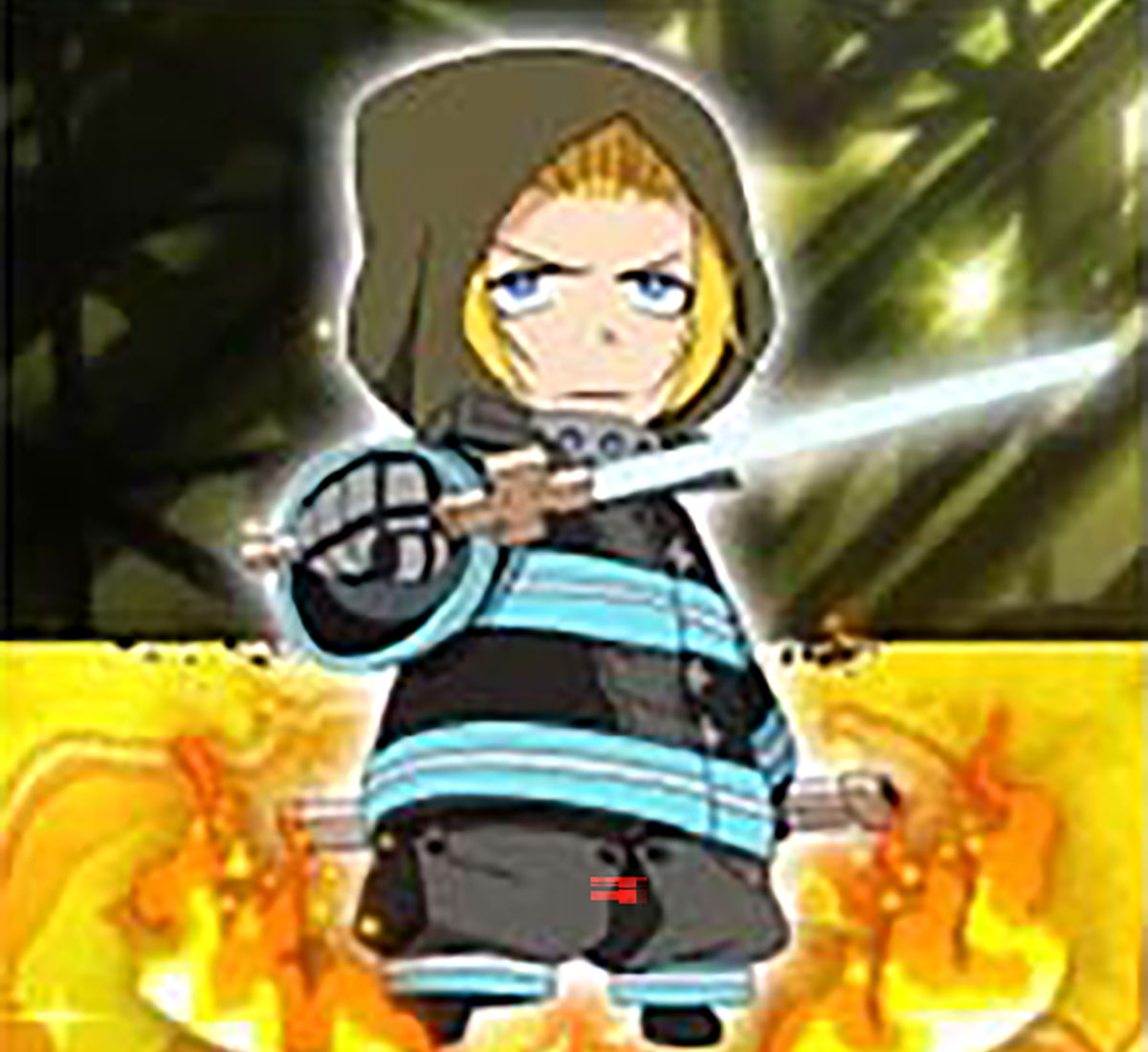 Lパチスロ 炎炎ノ消防隊2　エンディングのミニキャラ　アーサー