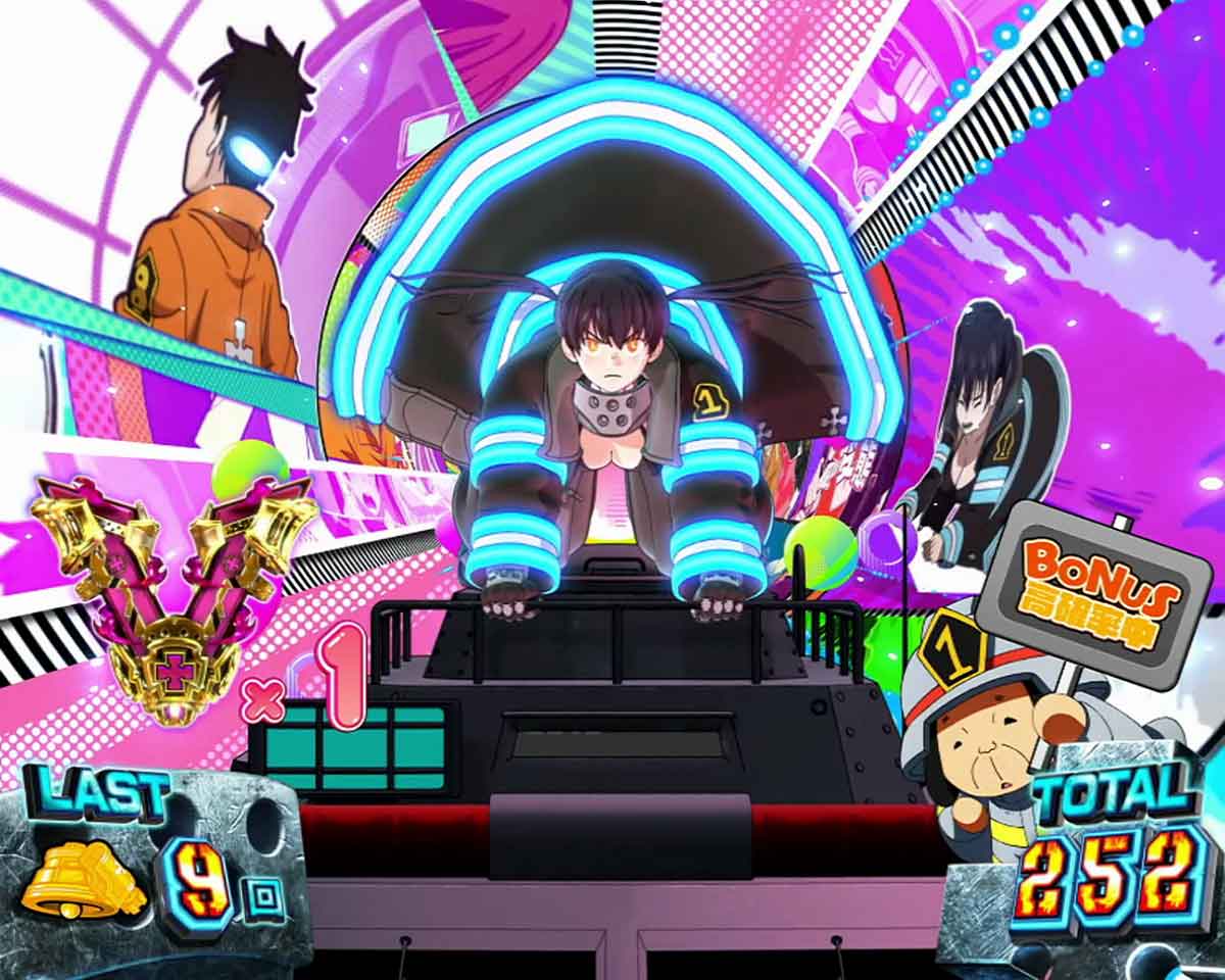 Lパチスロ 炎炎ノ消防隊2　ラッキースケベられタイムの詳細　消化中の抽選　Vストック獲得画面