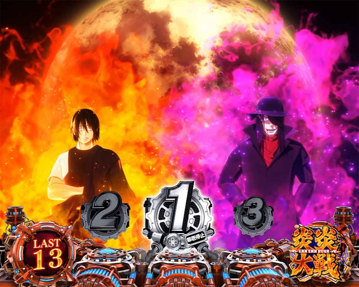 Lパチスロ 炎炎ノ消防隊2　紅J大戦の詳細　押し順十字リプレイ確率　押し順発生時