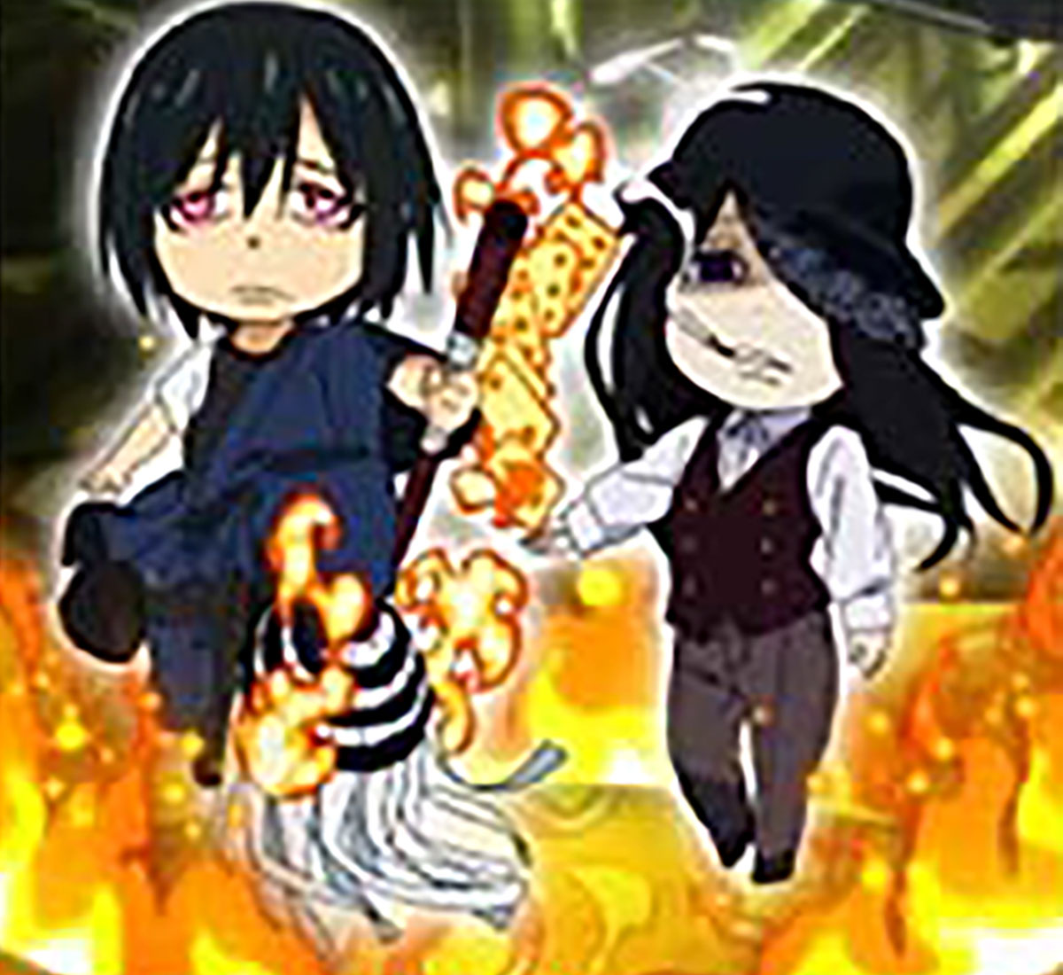 Lパチスロ 炎炎ノ消防隊2　エンディング中　ミニキャラ　紅丸＆ジョーカー