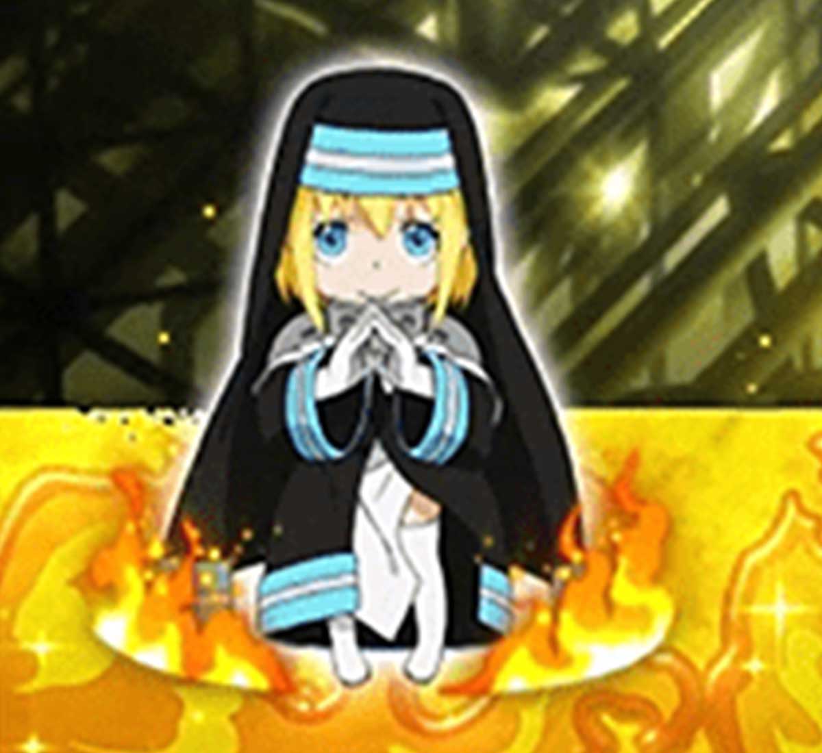 Lパチスロ 炎炎ノ消防隊2　エンディング中　ミニキャラ　アイリス