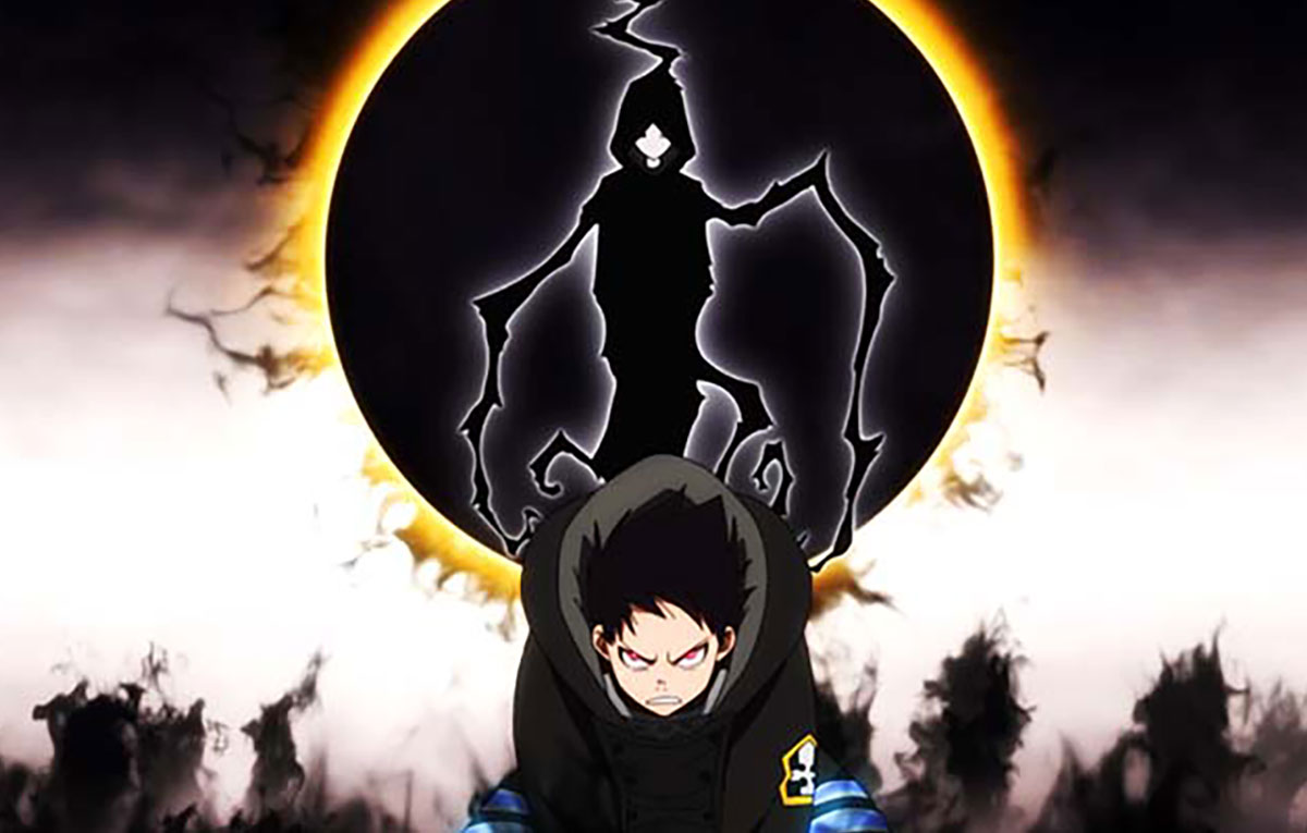 Lパチスロ 炎炎ノ消防隊2　ボーナス終了画面　シンラ＆黒の女