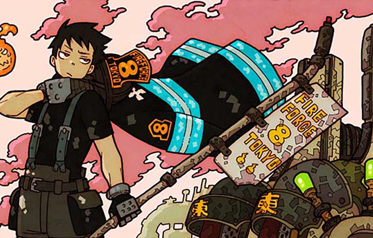 Lパチスロ 炎炎ノ消防隊2　ボーナス終了画面　シンラ（上着肩掛け）