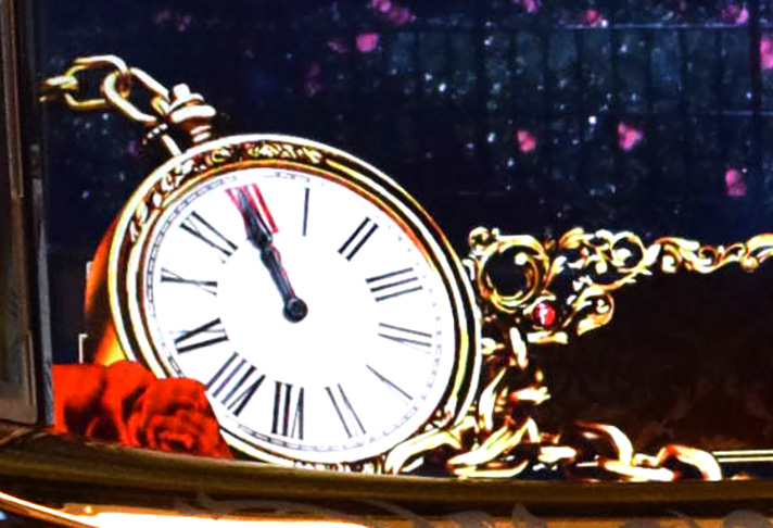 Lパチスロうみねこのなく頃に2　朝一の状態　時計UI　0時0分