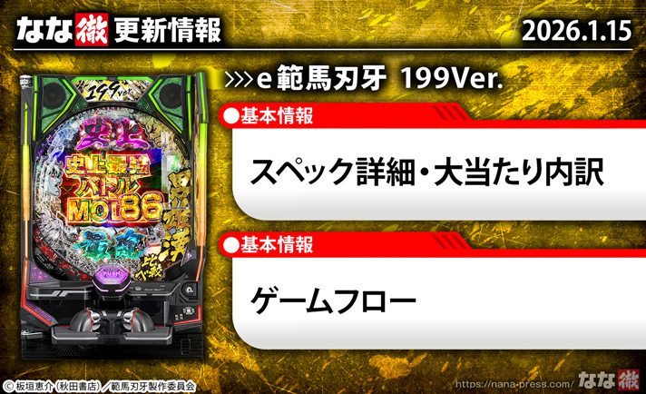 e範馬刃牙 199Ver. スペック 更新情報の概要