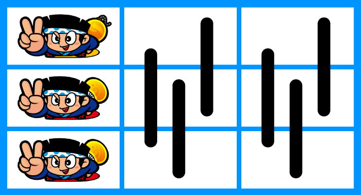 スマスロ ハナビ 代表的なリーチ目 3連ドンちゃん