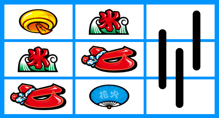 スマスロ ハナビ 2リール確定目 赤7斜めテンパイ