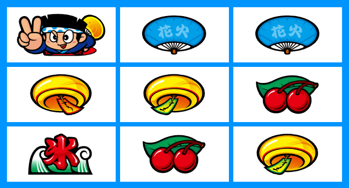 スマスロ ハナビ その他リーチ目 左リール上段ドンちゃん狙い