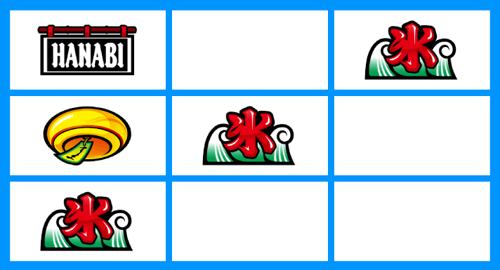 スマスロ ハナビ　各小役の停止形　氷B　右上がり氷揃い