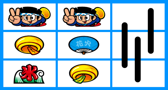 スマスロ ハナビ　2リール確定目　上段ドンちゃんテンパイ