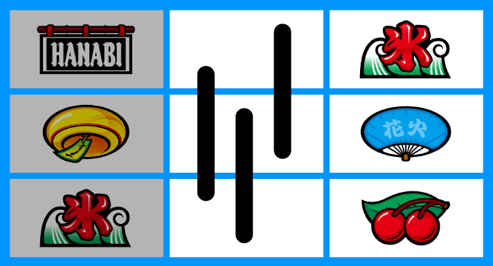 スマスロ ハナビ　演出条件目　左リール消灯　右上がり氷斜めテンパイ