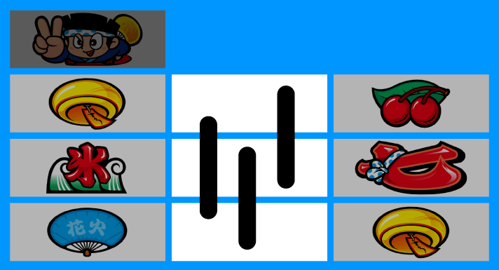 スマスロ ハナビ　演出条件目　左・右リール相当　右下がり風鈴斜めテンパイ