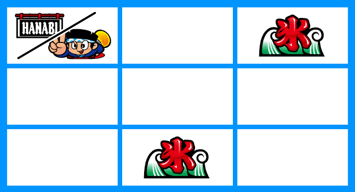 スマスロ ハナビ BIGボーナス バラケ目 BAR/ドン・氷・氷