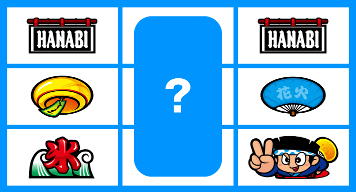 スマスロ ハナビ　BAR狙い時　リーチ目　上段BARテンパイ