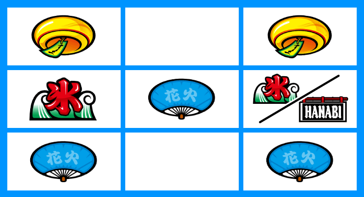 スマスロ ハナビ　BAR狙い時　リーチ目　リプレイ小山