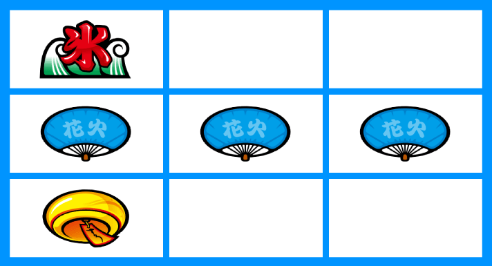 スマスロ ハナビ　順押し単ドン狙い　リーチ目　中段リプレイ揃い