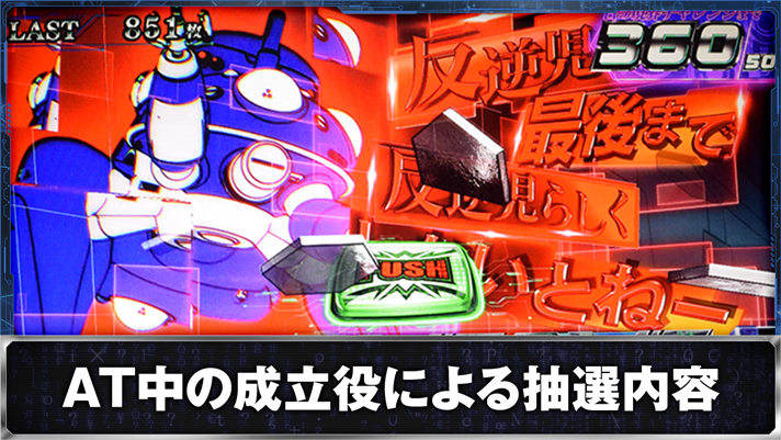 スマスロ 攻殻機動隊　AT中　タチコマ赤文字（レア小役成立）　PUSHボタン