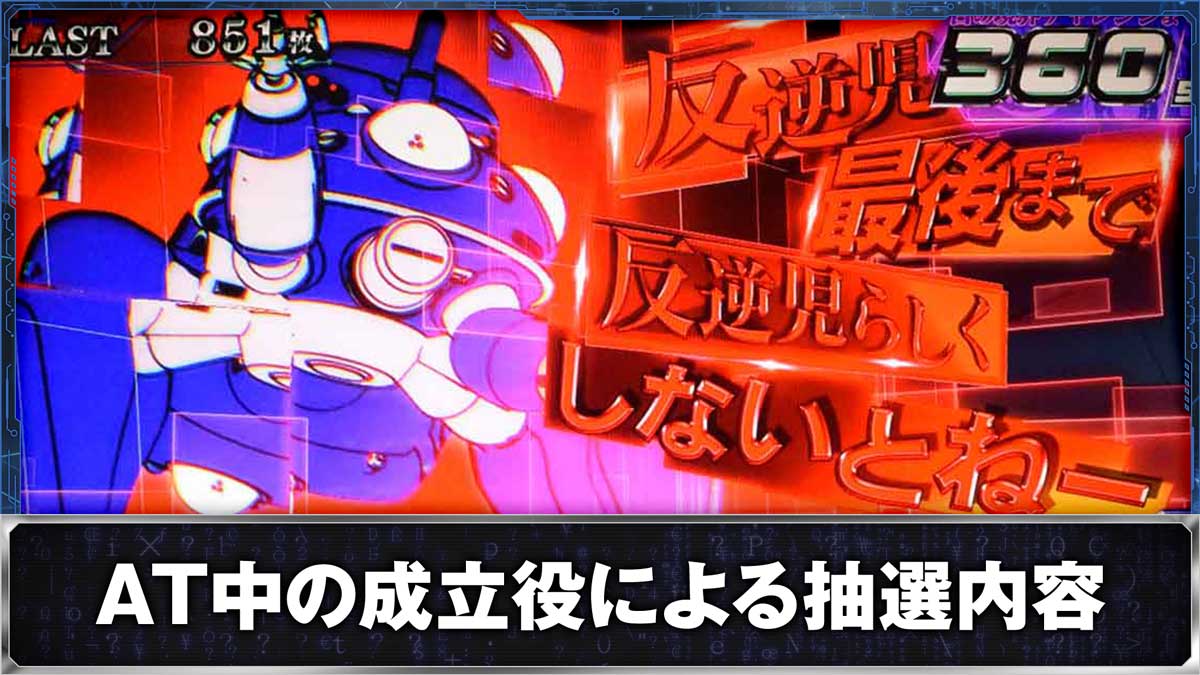 スマスロ 攻殻機動隊　AT中　タチコマ赤文字（レア小役成立）　PUSHボタン