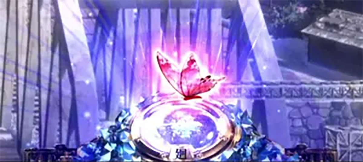 スマスロ 甲鉄城のカバネリ 海門（うなと）決戦　通常時　前兆中　周期アイコンに赤い蝶が止まる