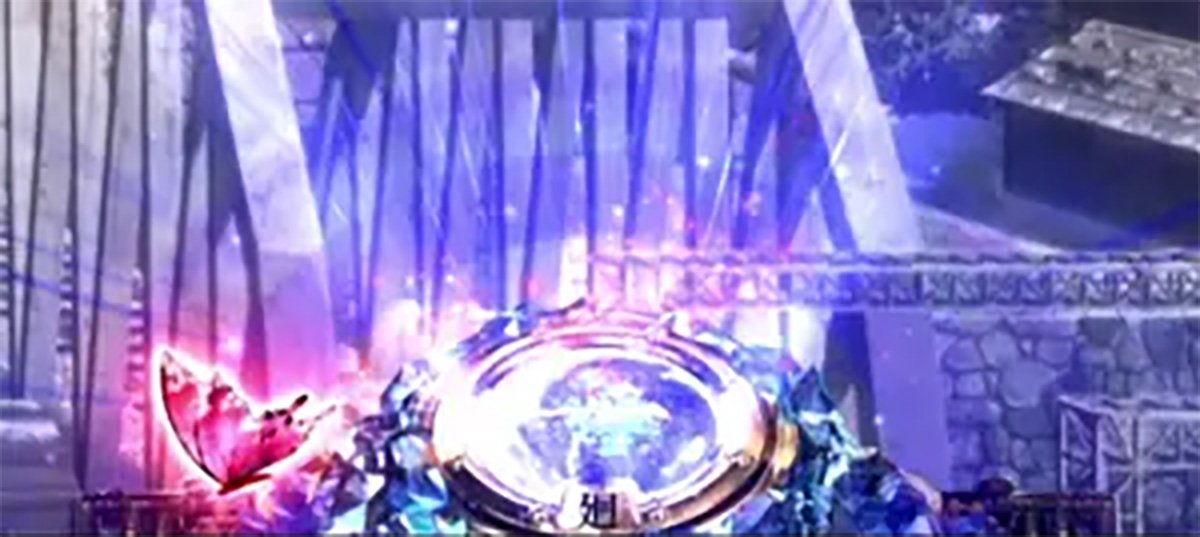 スマスロ 甲鉄城のカバネリ 海門（うなと）決戦　通常時　前兆中　赤い蝶が周期アイコンをスルー