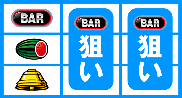 スマスロ サンダーV　ボーナス察知手順　左リール上段にBAR停止　中・右リールBAR狙い