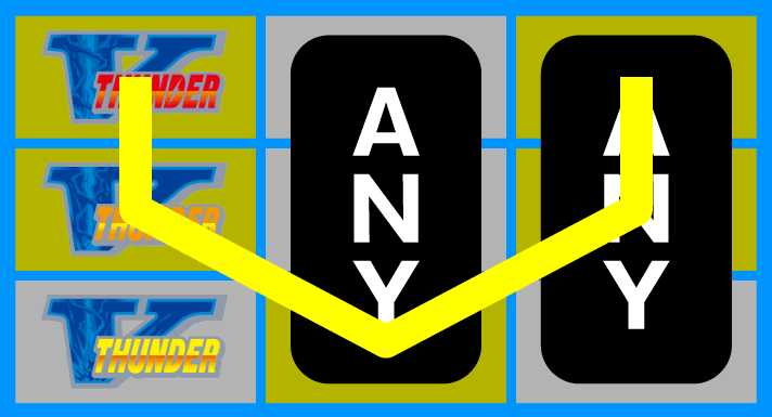 スマスロ サンダーV　BIG中の左リール3連V狙い時の停止形　リーチ目（15枚払い出し）