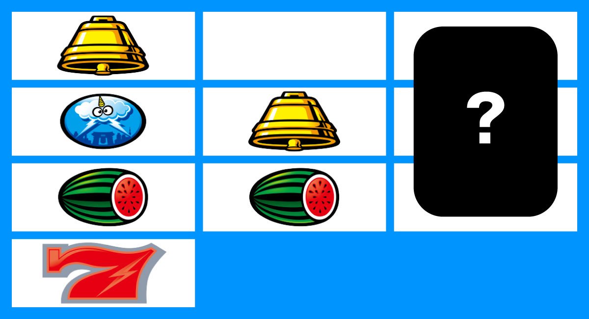 スマスロ サンダーV　リーチ目　赤7狙い時のリーチ目　左リール枠下赤7　下段スイカテンパイ　