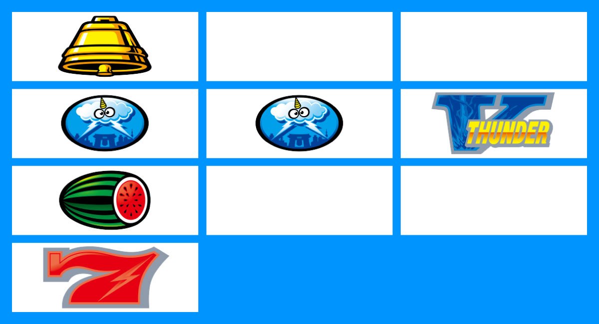 スマスロ サンダーV　リーチ目　赤7狙い時のリーチ目　左リール枠下赤7　右リール中段青7